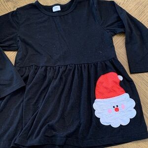 Black Tunic Top with Santa Patch